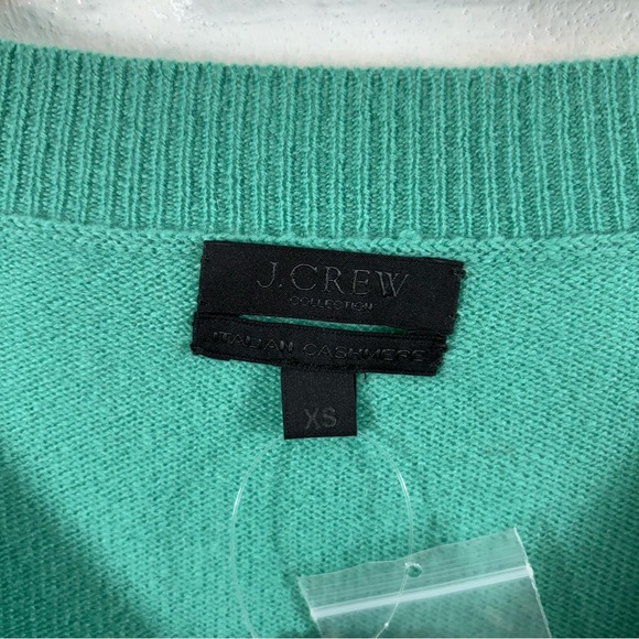 J. Crew Collection 100% Cashmere Kelley Green V Neck Sweater NWT XS - Picture 3 of 5